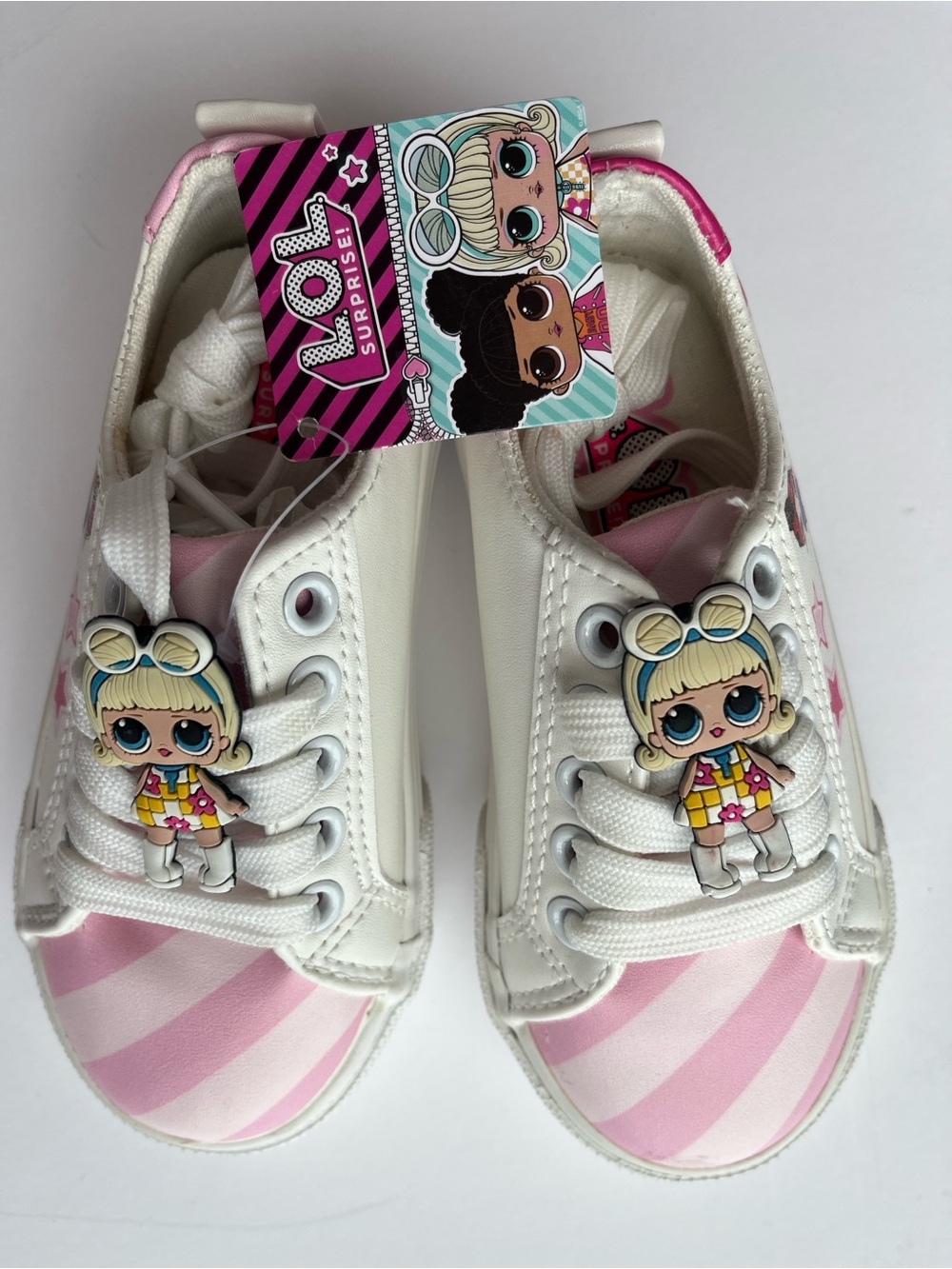 L.O.L. Surprise! White & Pink Kids Sneakers with Character Charm